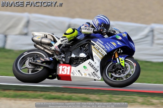 2009-09-26 Imola 0023 Rivazza - Superstock 1000 - Free Practice - Patrizio Valsecchi - Yamaha YZF R1